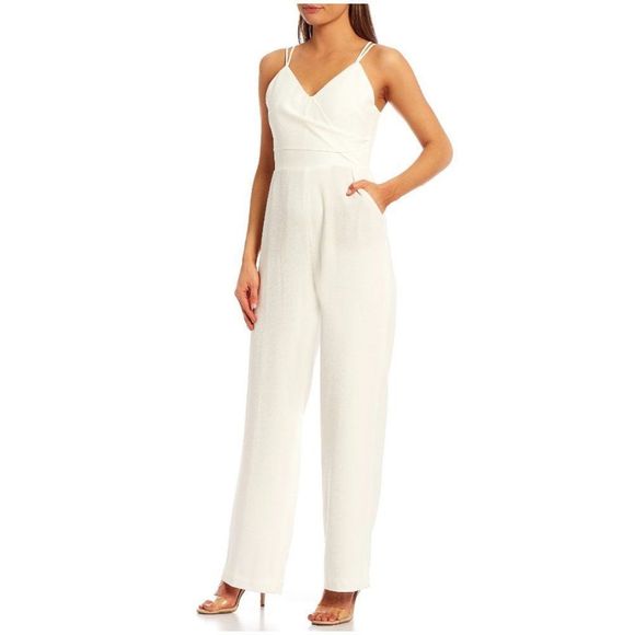 Dress the Population Braxton V-Neck Sleeveless Wide Leg Jumpsuit
